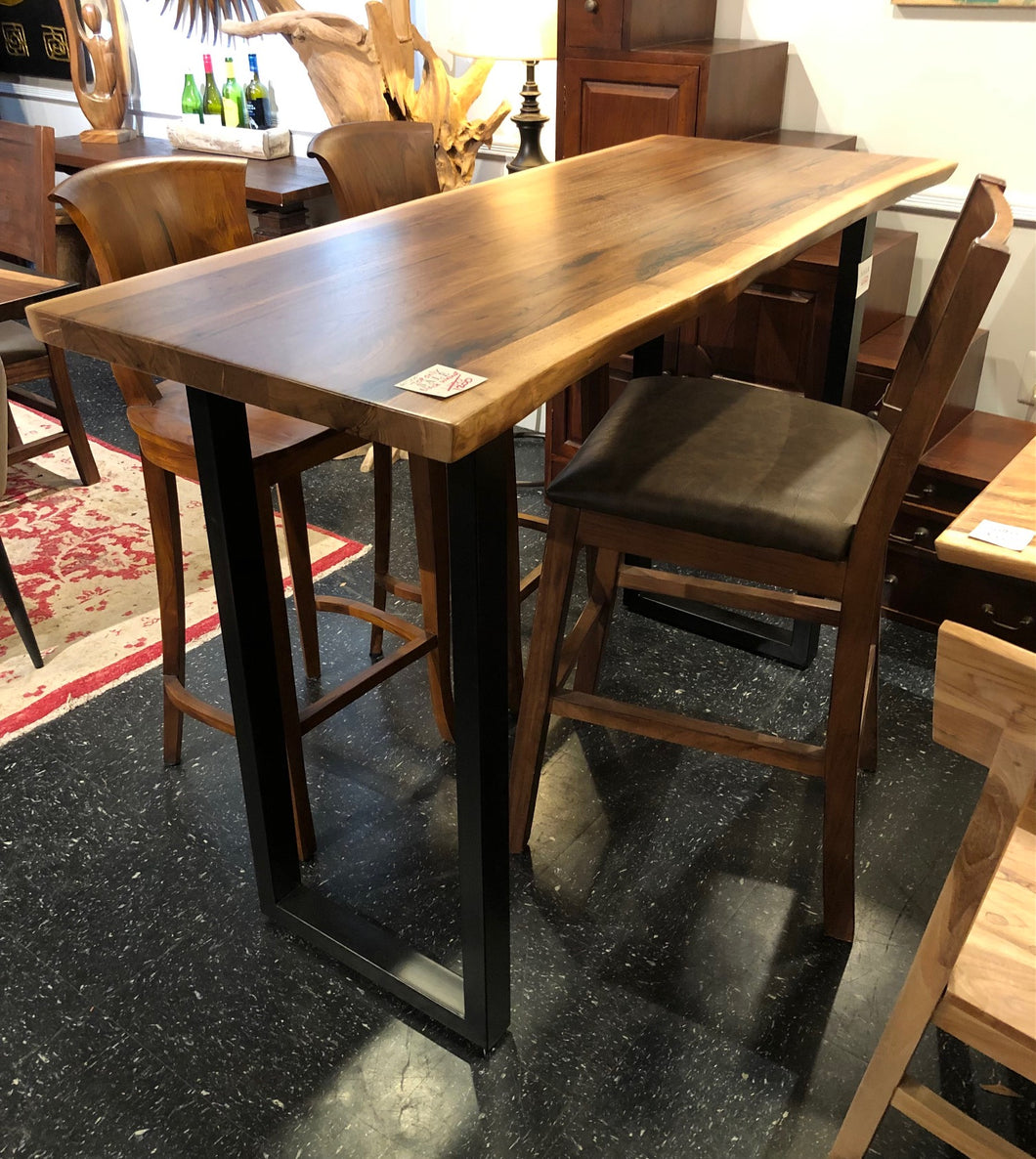 Live edge wood bar table