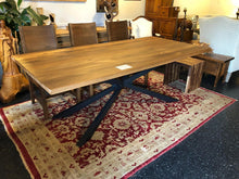 Reclaimed barn oak wood dining table in modern contemporary