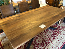 Reclaimed barn oak wood dining table in modern contemporary