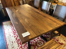 Reclaimed barn oak wood dining table in modern contemporary