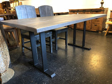 Reclaimed barnwood dining table in dark gray washed finish
