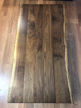 Live edge walnut wood coffee table with rectangular metal legs
