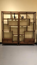 Teak wood twin bookcase / bookshelf