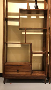 Teak wood twin bookcase / bookshelf