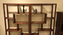 Teak wood twin bookcase / bookshelf