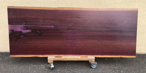 Live edge purple heart wood slab dining table top