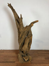 Teak wood free form floor standing art piece rare and one of a kind sculpture