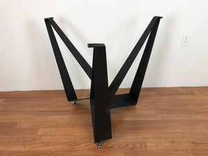 Triangle pedestal metal dining table base