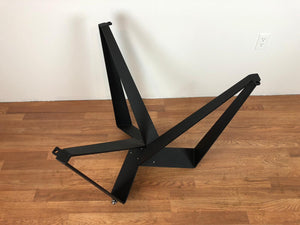 Triangle pedestal metal dining table base