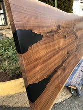 W20-10341 Live edge bookmatch walnut wood dining table top 103x41