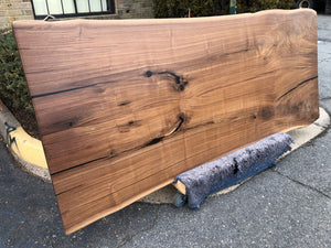 W22-9942 Bookmatch live edge walnut wood slab