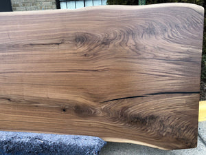 W22-9942 Bookmatch live edge walnut wood slab