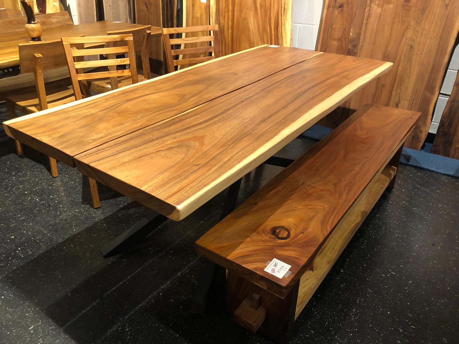 Custom solid wood table tops - live edge slab tables