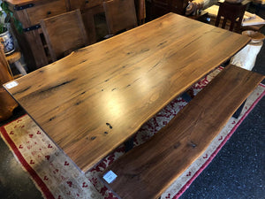 American black walnut table 83" x 41-43" with mantis base