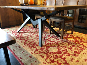 American black walnut table 83" x 41-43" with mantis base