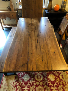 American black walnut table 83" x 41-43" with mantis base