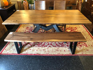 American black walnut table 83" x 41-43" with mantis base