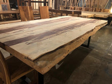 Bookmatched live edge tamarind wood dining table 99"