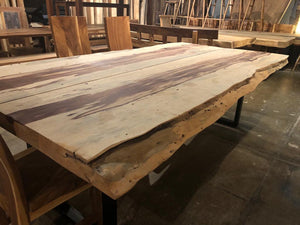Bookmatched live edge tamarind wood dining table 99"