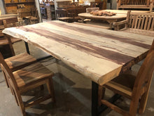 Bookmatched live edge tamarind wood dining table 99"