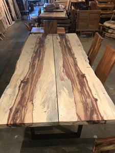 Bookmatched live edge tamarind wood dining table 99"