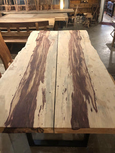 Bookmatched live edge tamarind wood dining table 99"