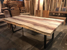 Bookmatched live edge tamarind wood dining table 99"
