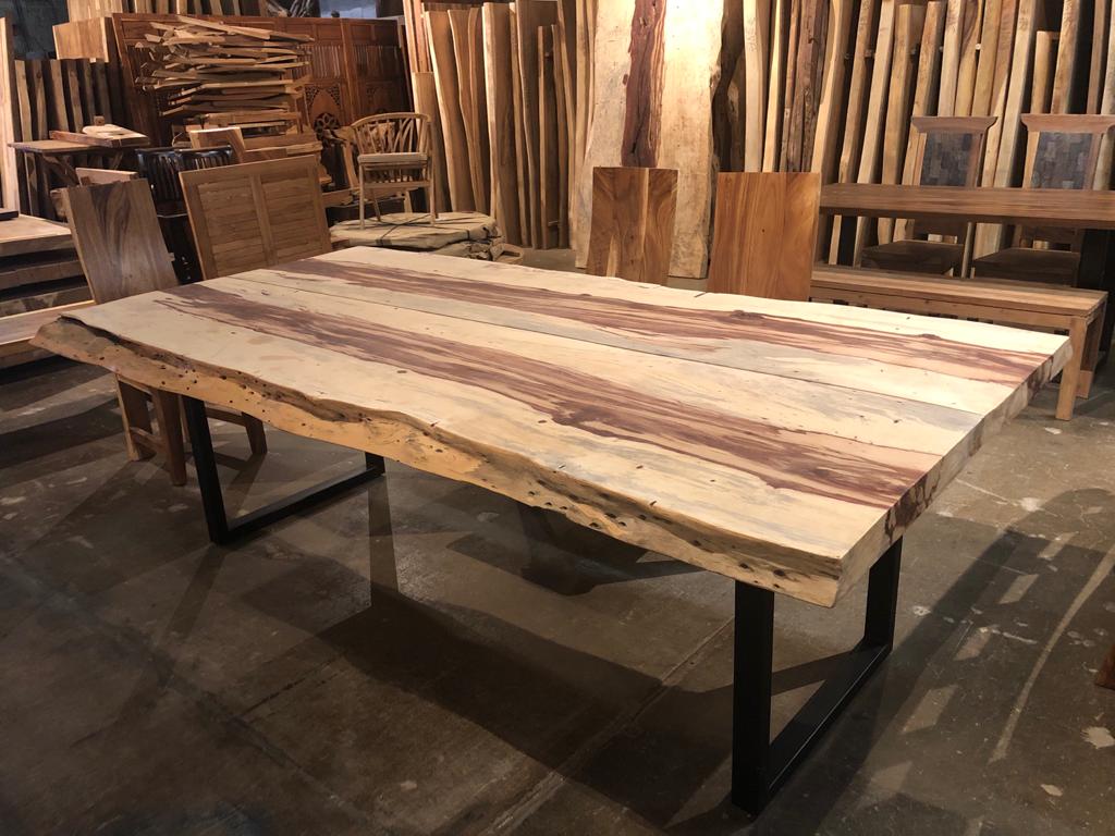 Bookmatched live edge tamarind wood dining table 99