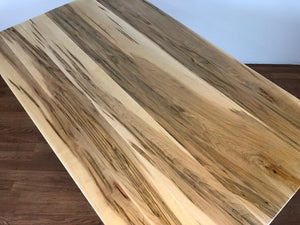 Drop leaf table maple wood with hairpin metal base