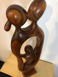 Family abstract wood sculpture
