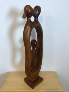Family abstract wood sculpture