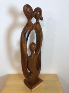 Family abstract wood sculpture