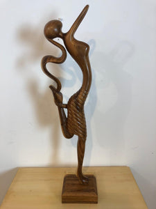 Ballerina dancer abstract wood sculpture
