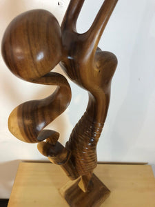 Ballerina dancer abstract wood sculpture