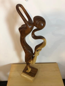 Ballerina dancer abstract wood sculpture