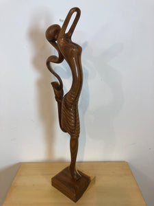 Ballerina dancer abstract wood sculpture