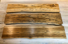 Rustic live edge solid teak wood floating shelf with hardware 35.5"