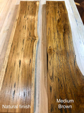 Rustic live edge solid teak wood floating shelf with hardware 35.5"