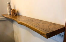 Rustic live edge solid teak wood floating shelf with hardware 35.5"
