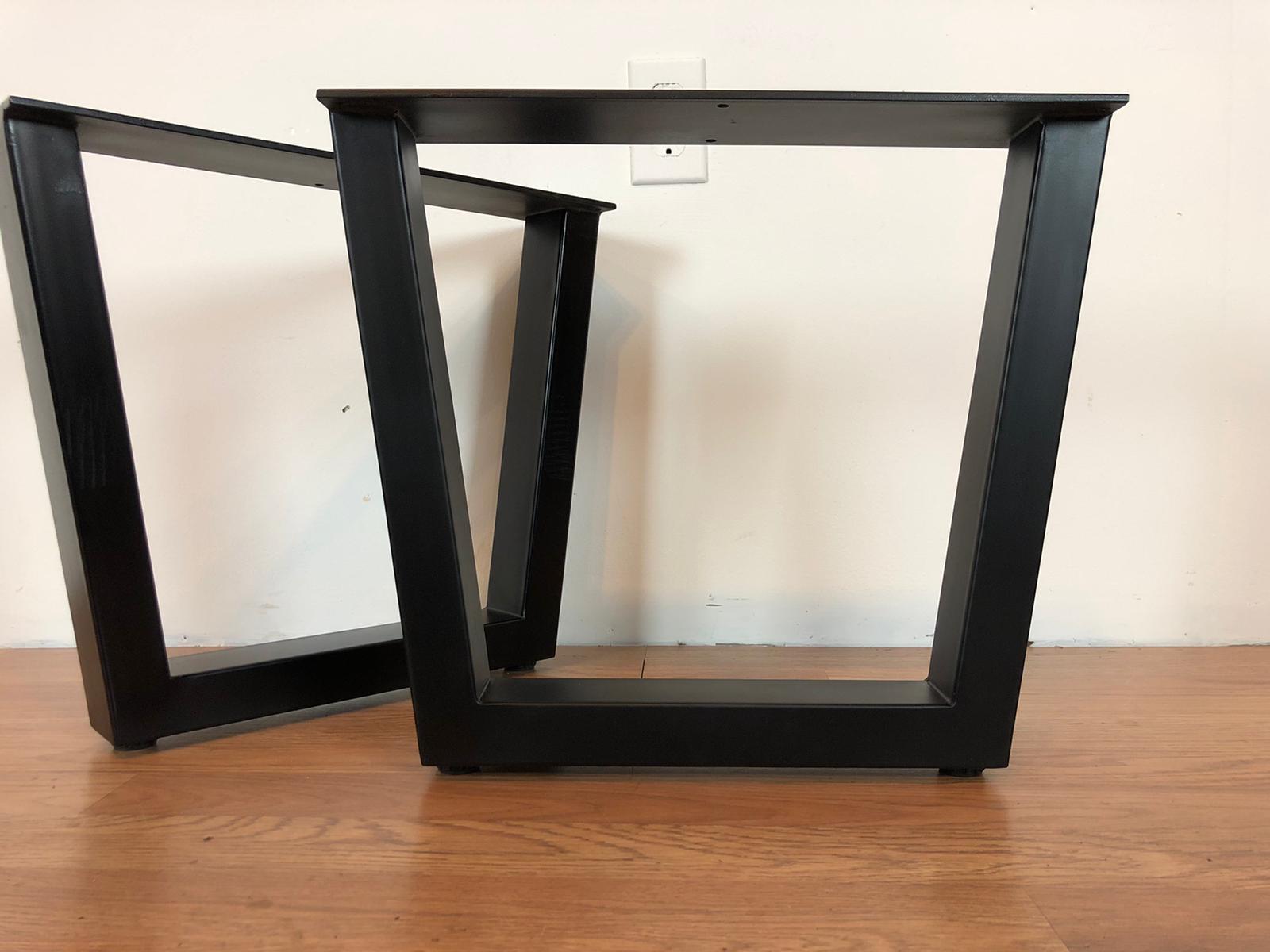 Trapezoid metal coffee table base