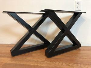 X metal coffee table base