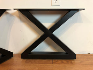 X metal coffee table base