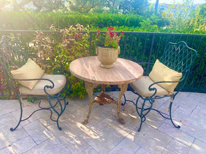 Reclaimed teak wood round table top 36"