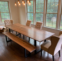 Live edge walnut wood dining table