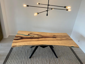 Live edge tamarind wood slab dining table