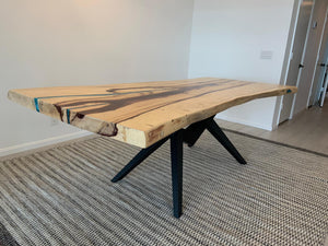 Live edge tamarind wood slab dining table