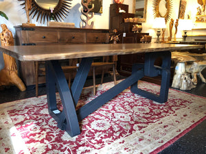 Solid live edge walnut wood dining table 88"