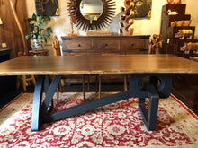 Live edge walnut wood dining table 88" with bench set