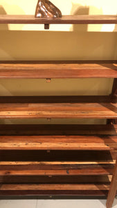 Reclaimed teak book rack / shelf 6 tiers