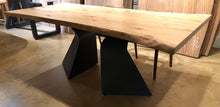 Ash wood bookmatch slab dining table 79"